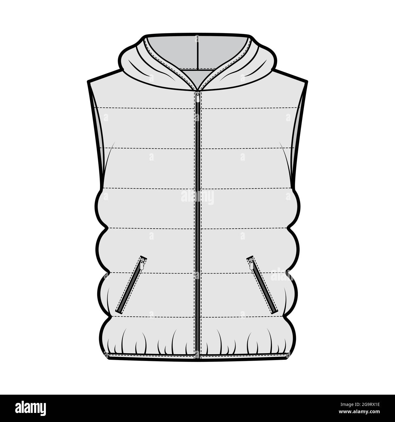 トップス sketch check tweed vest 022-cap-sleeve-notched-collar-zip-front-blazer-illustrator-fashion