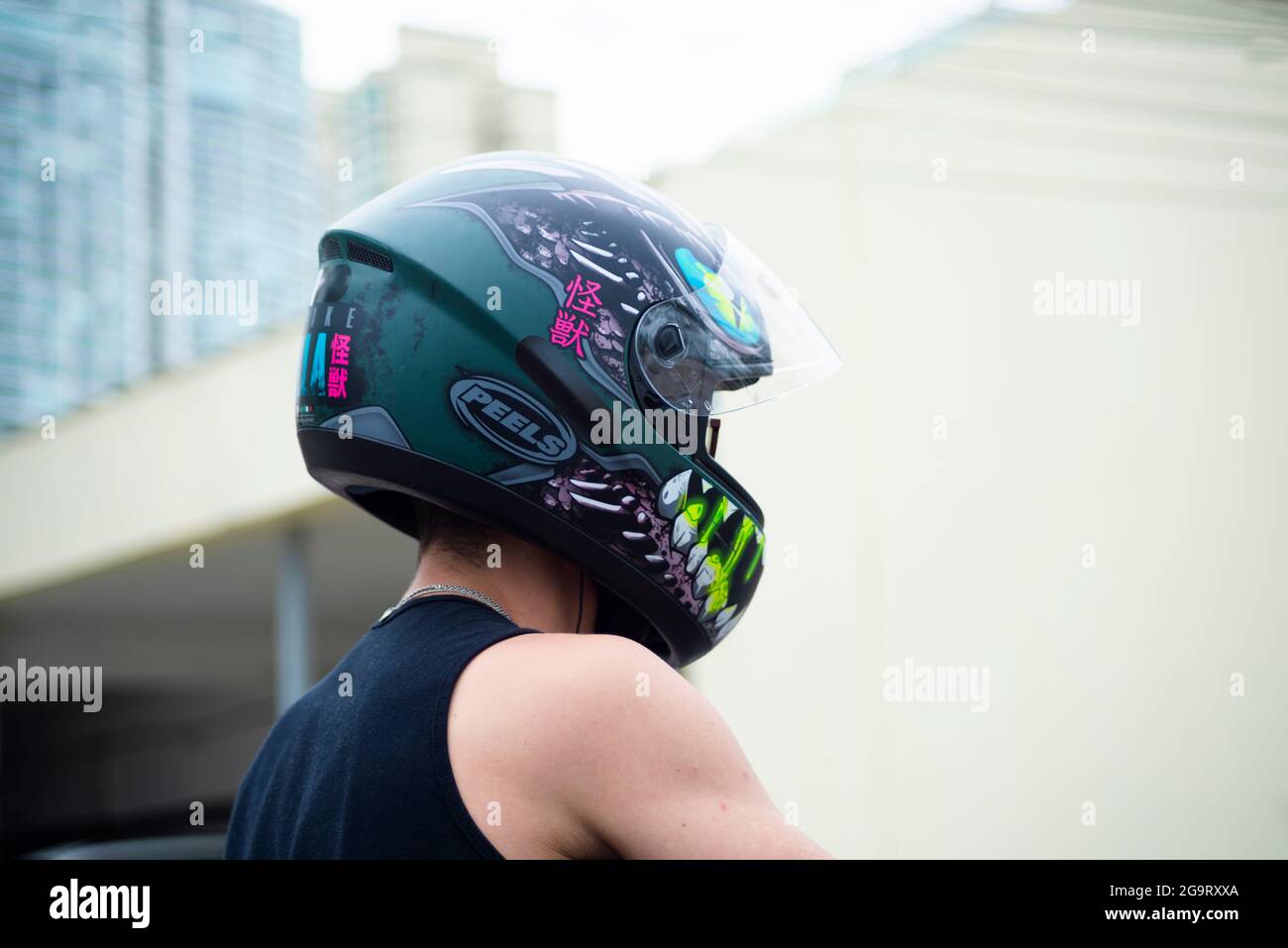 White woman motorcycle helmet hi-res stock photography and images - Alamy