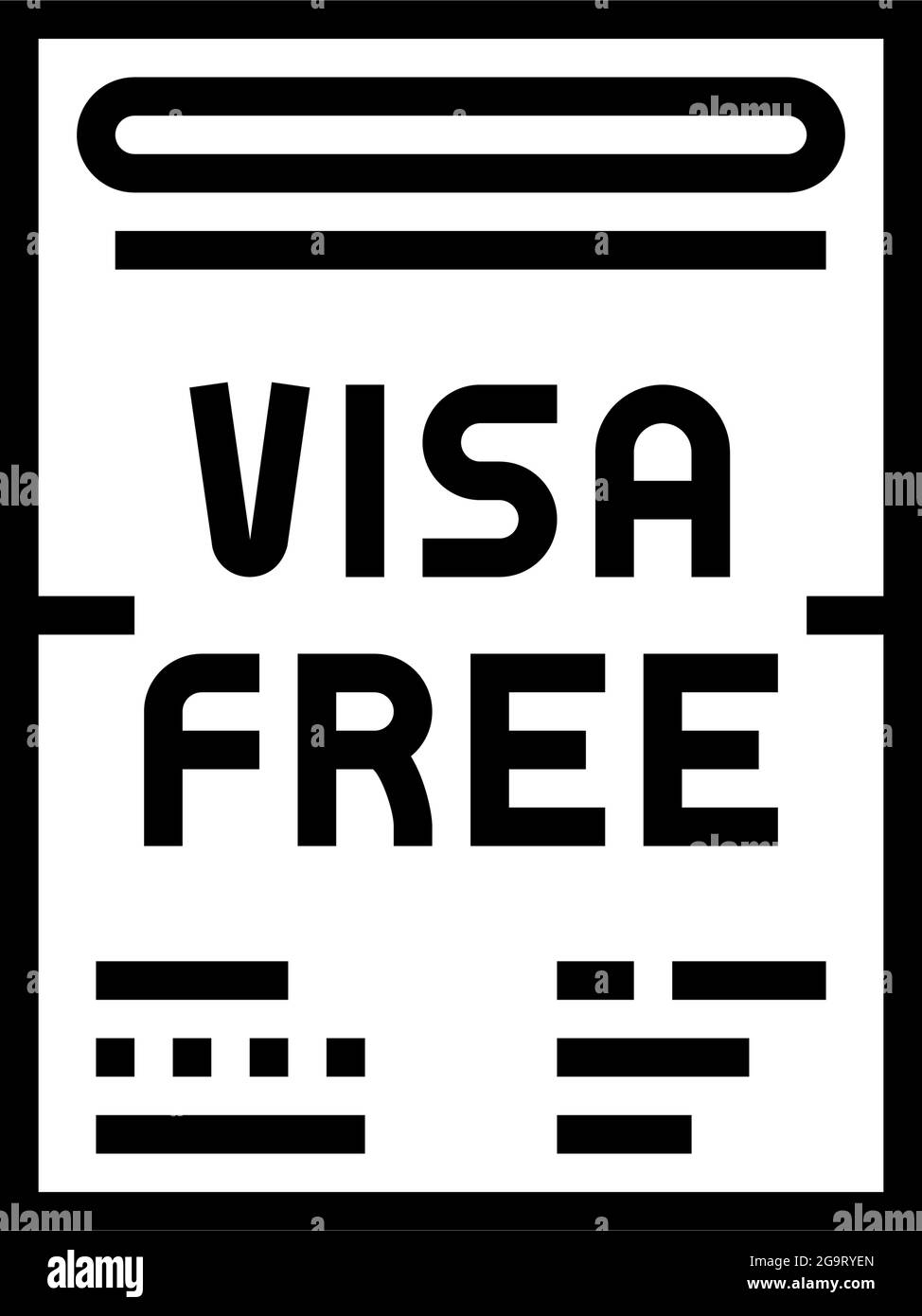 visa-free regime line icon vector illustration Stock Vector