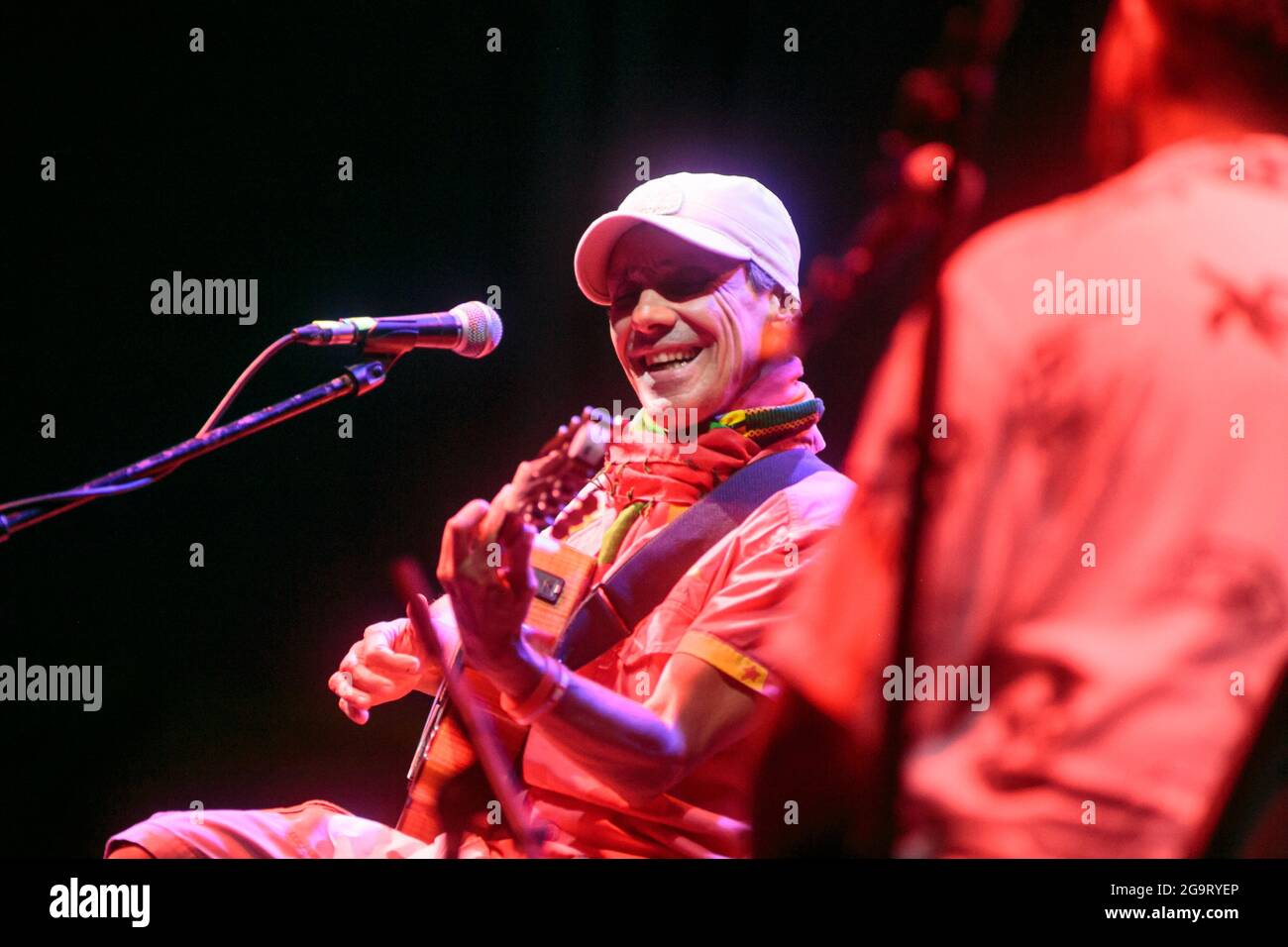 manu chao performing live during the flowers festival in Turin Stock Photo