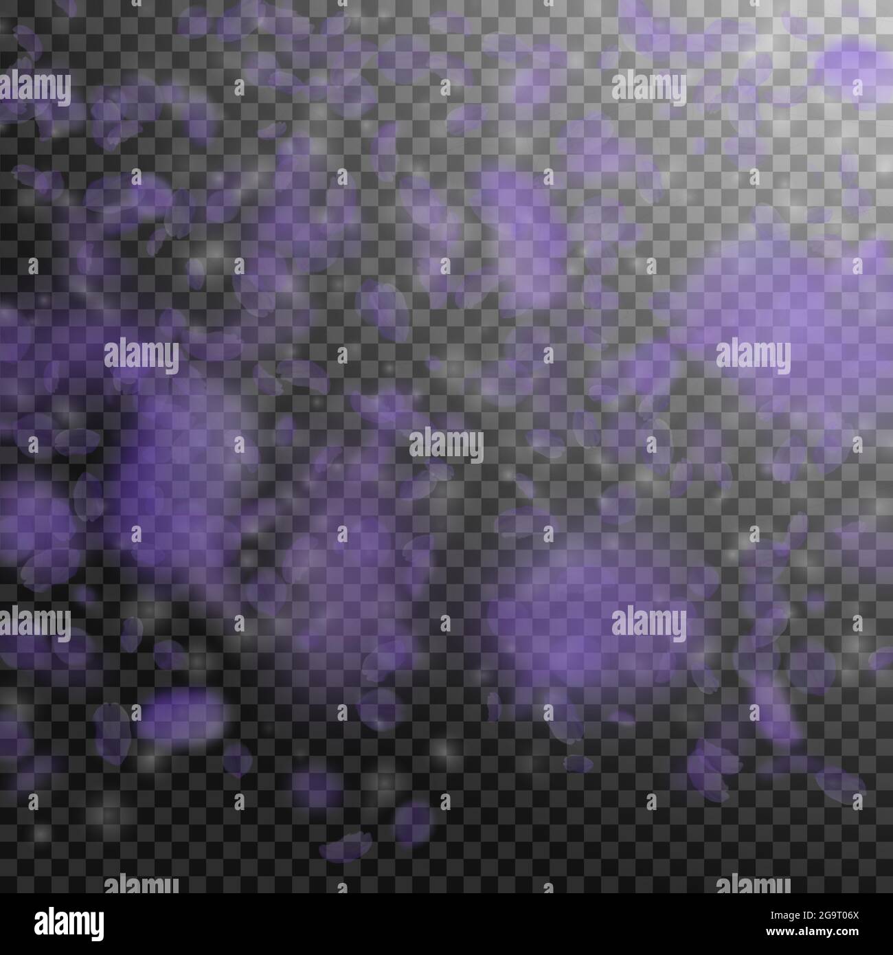 Flower Falling Gradient Violet flower petals falling down. Fair romantic flowers gradient ...