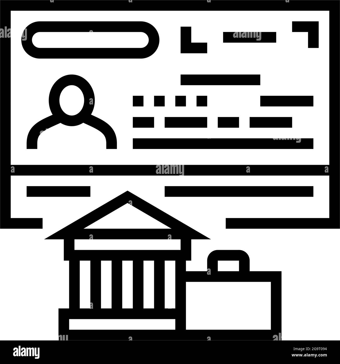 diplomatic visa line icon vector. diplomatic visa sign. isolated contour symbol black illustration Stock Vector