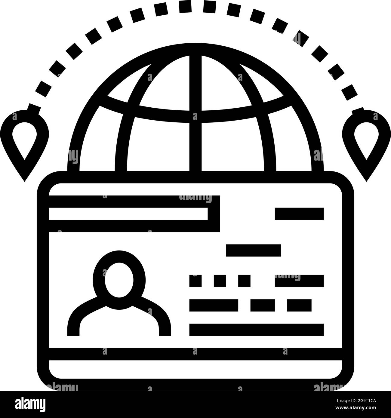 immigration visa line icon vector. immigration visa sign. isolated