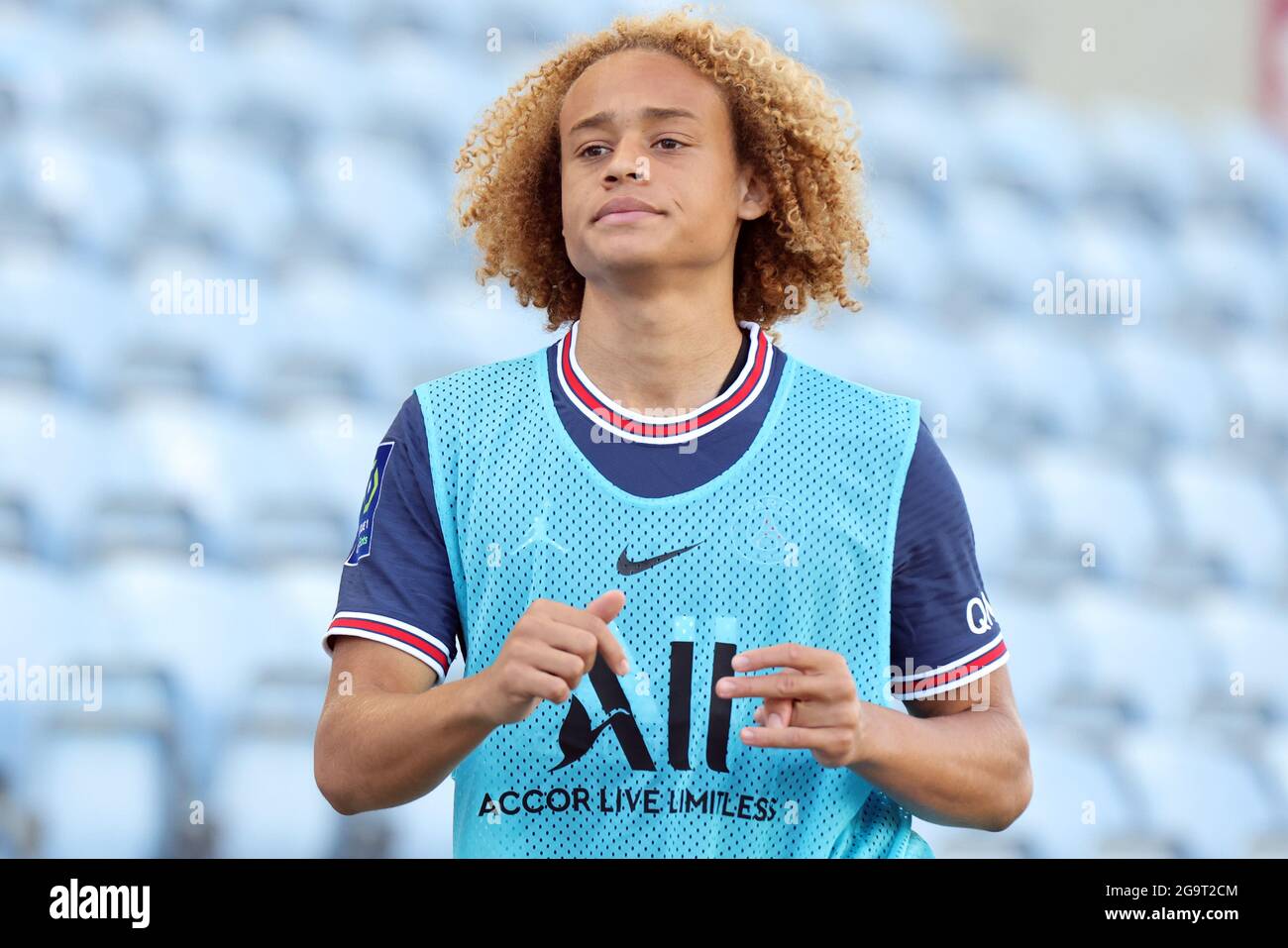Faro, Portugal. 27th July 2021, Xavi Simons of Paris Saint Germain during  the pre-season friendly match between Sevilla CF and Paris Saint Germain at  Algarve Stadium in Faro, Portugal. (Credit: Jose Luis