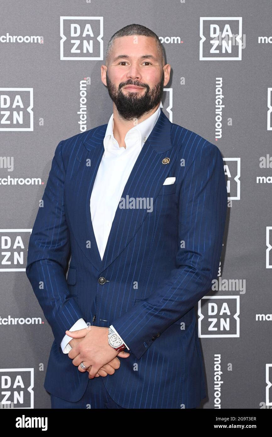 London, UK. 27 July 2021. Tony Bellew arriving at the Dazn x Matchroom launch party, at the German Gymnasium in London. Picture date: Tuesday July 27, 2021. Photo credit should read: Matt Crossick/Empics/Alamy Live News Stock Photo