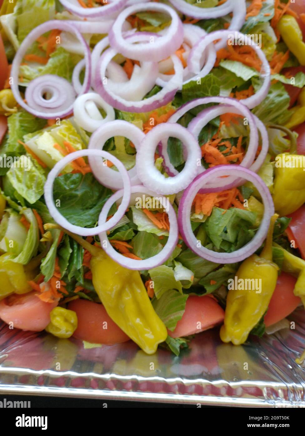 Mixed Sald with Onions Stock Photo