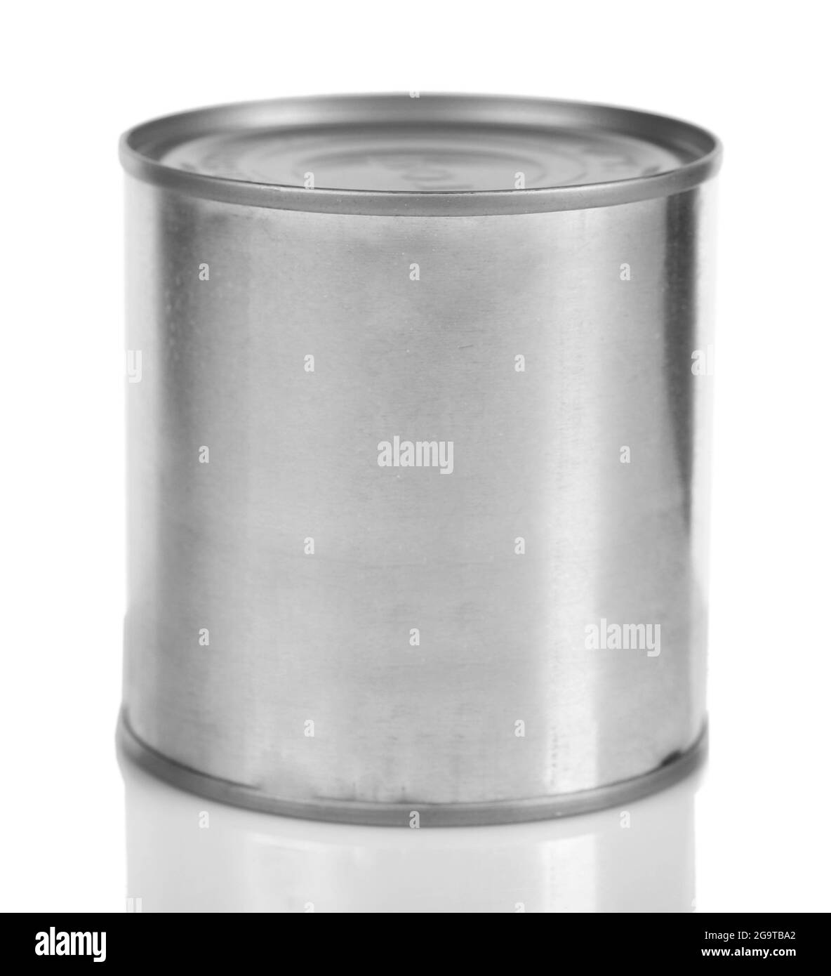 Tin can of condensed milk isolated on white Stock Photo Alamy
