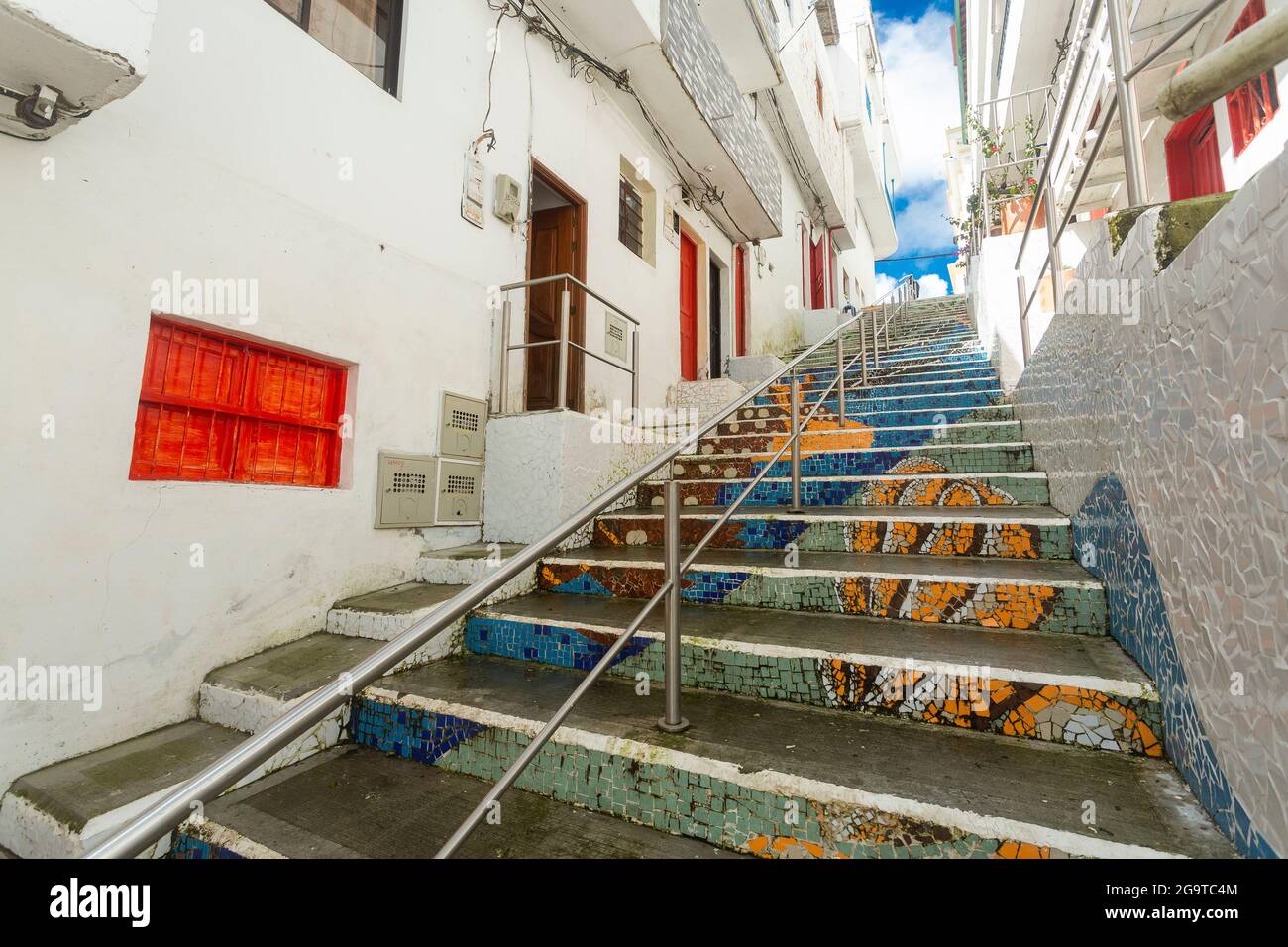San Vicente Ferrer, Antioquia - Colombia. July 25, 2021. This is the first of eight colored alleys that the municipality will have as part of the Anti Stock Photo