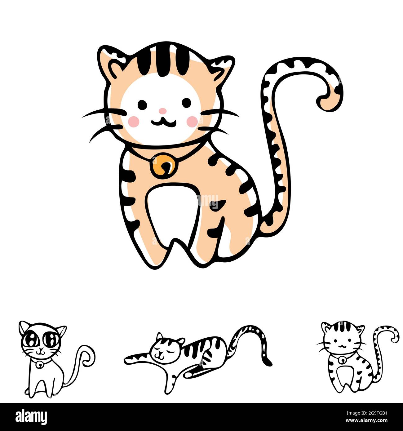 cat collection set vector illustration Stock Vector