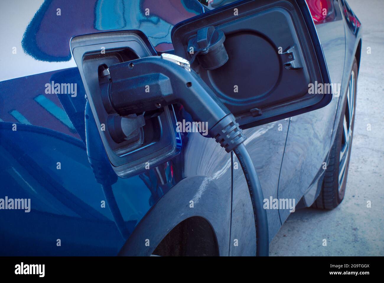 electric car plug charging station power cable Stock Photo Alamy