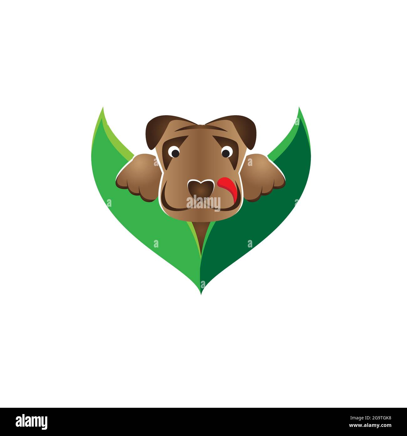 Dog pops out from bushes vector illustration Stock Vector