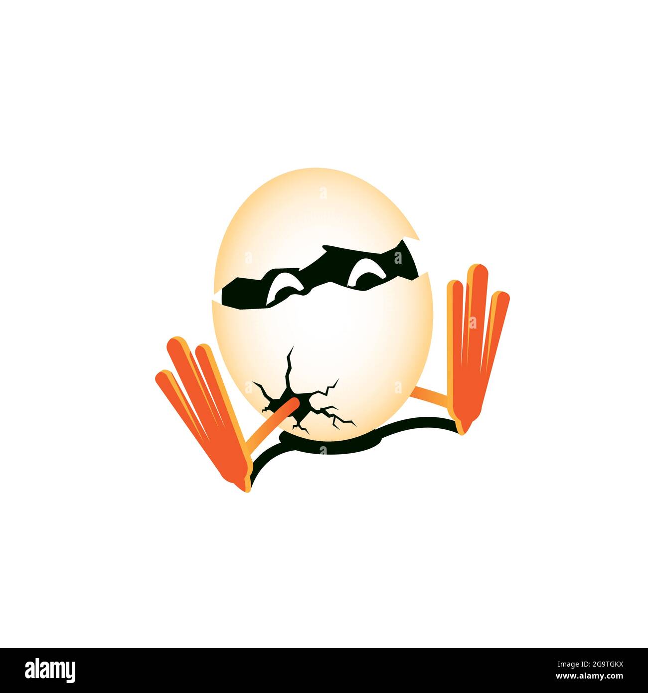 broken egg cartoon illustration Stock Vector
