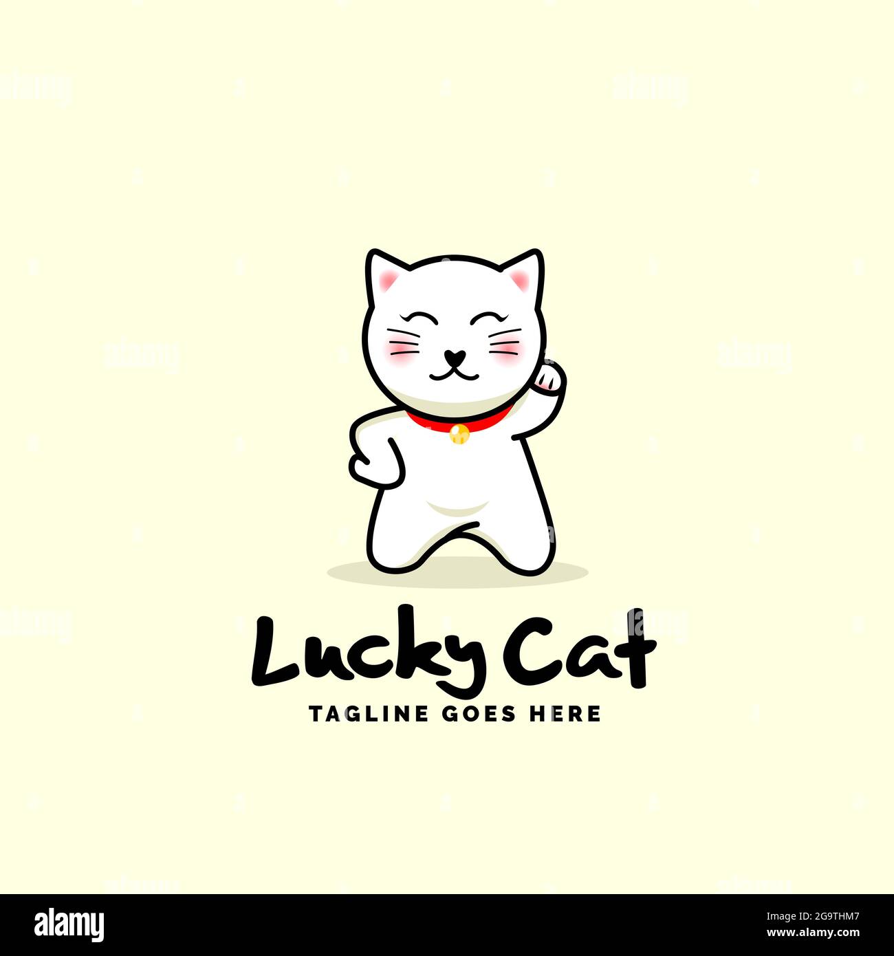 Japanese Lucky Cat cartoon vector illustration Stock Vector