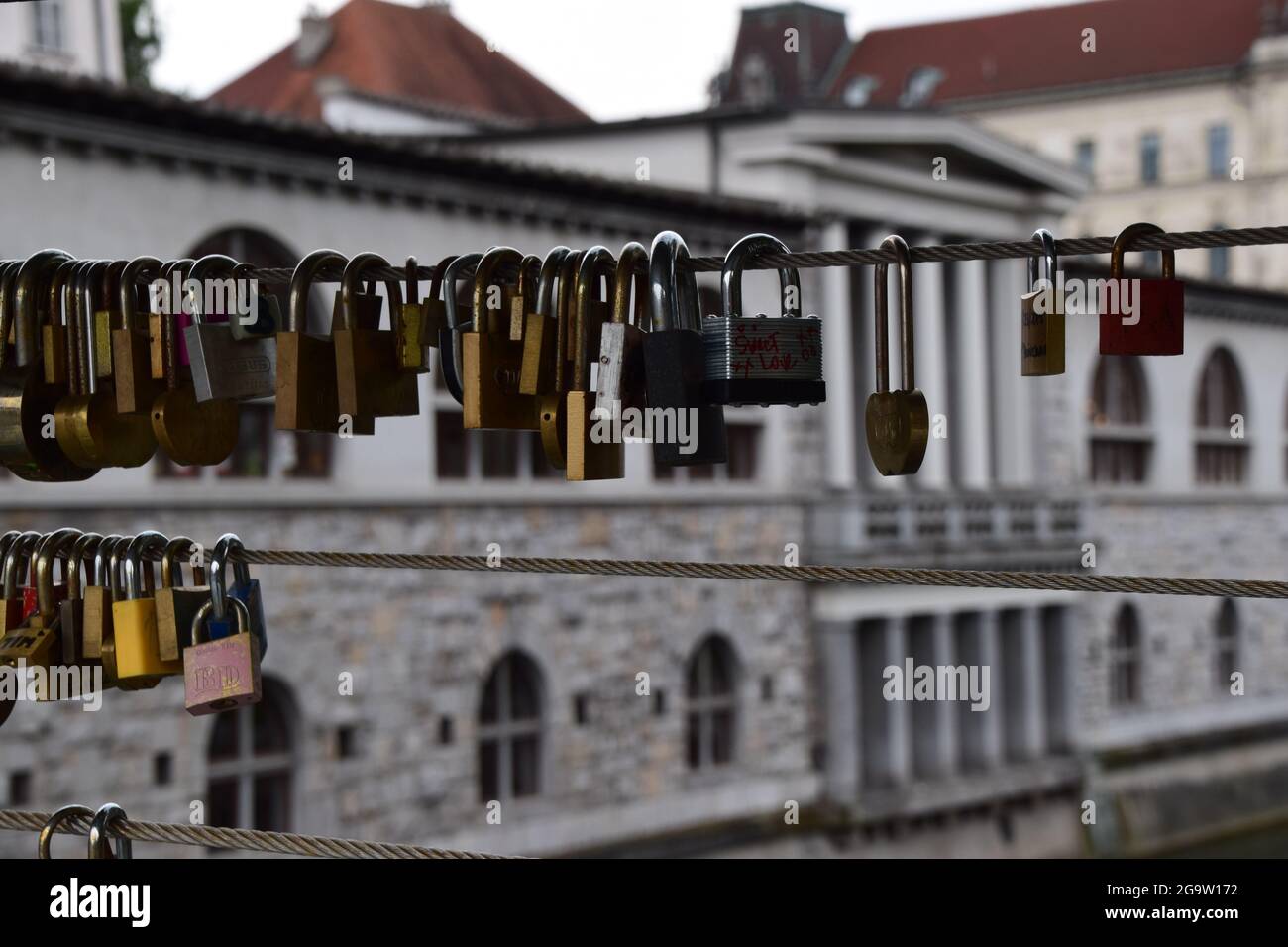 Locks on a bridge Stock Photo Alamy