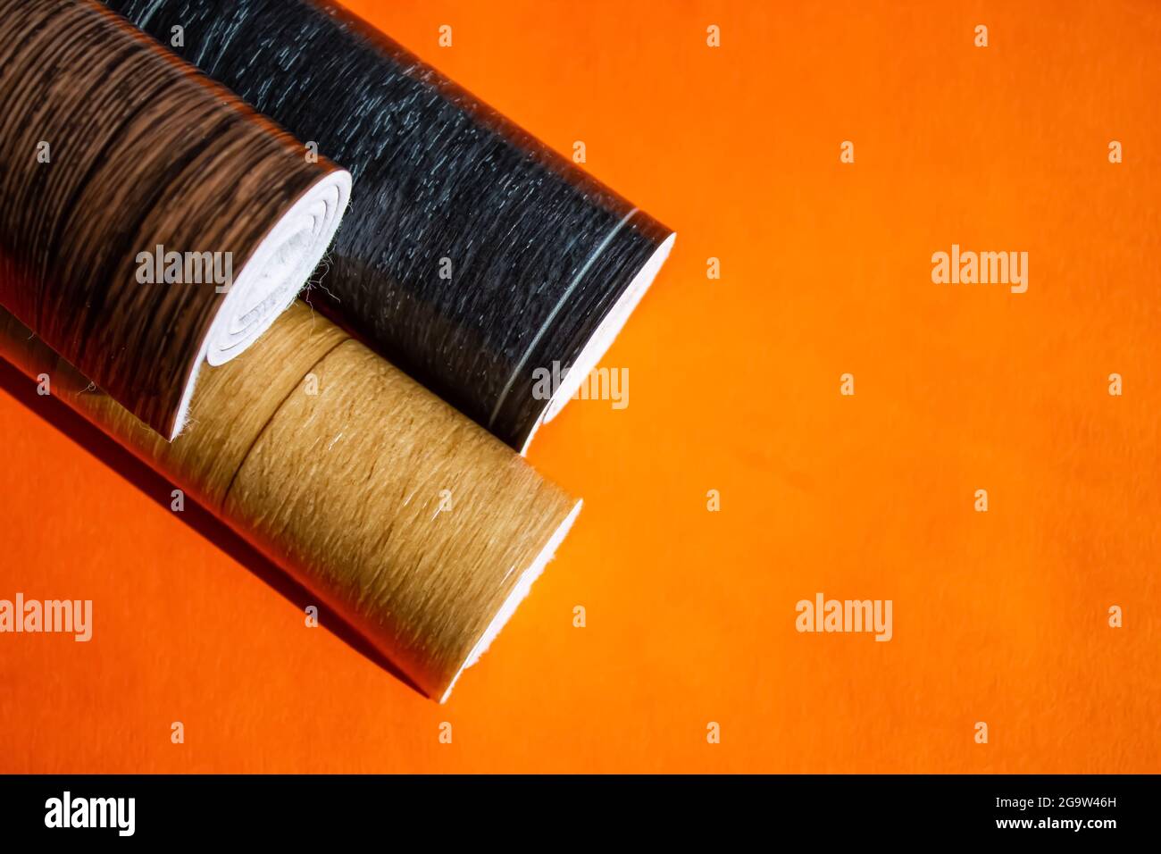 Different options for linoleum. A bunch of linoleum samples.  Stock Photo