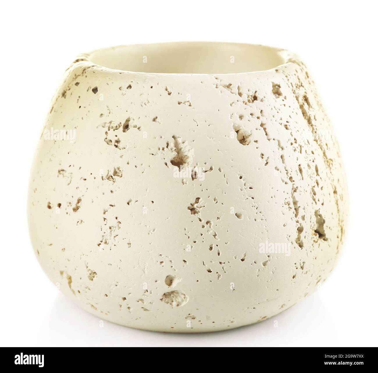 Decorative stone bowl isolated on white Stock Photo Alamy