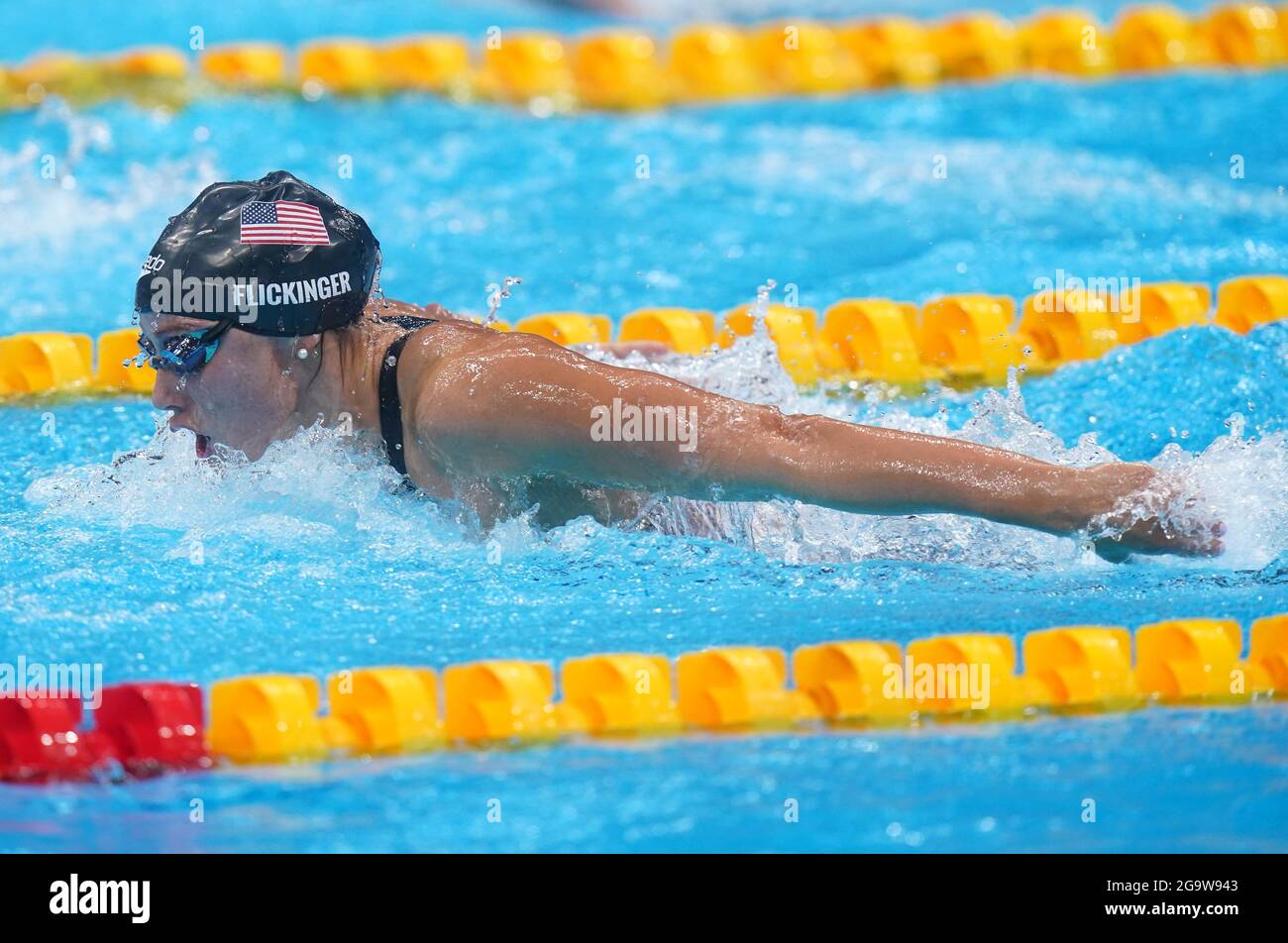 USA's Hali Flickinger in the Women's 200m Butterfly semifinal 1 at ...