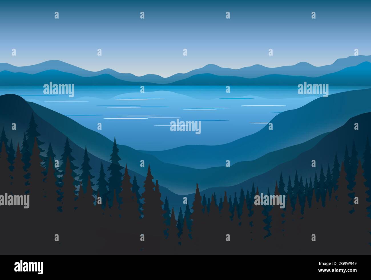 Landscapes sunset view at mountain peaks Stock Vector Image & Art - Alamy