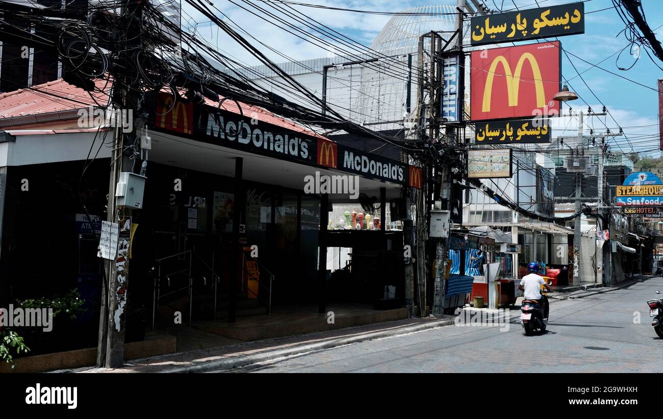 Walking Street Closed Business Pattaya Beach Thailand Stock Photo