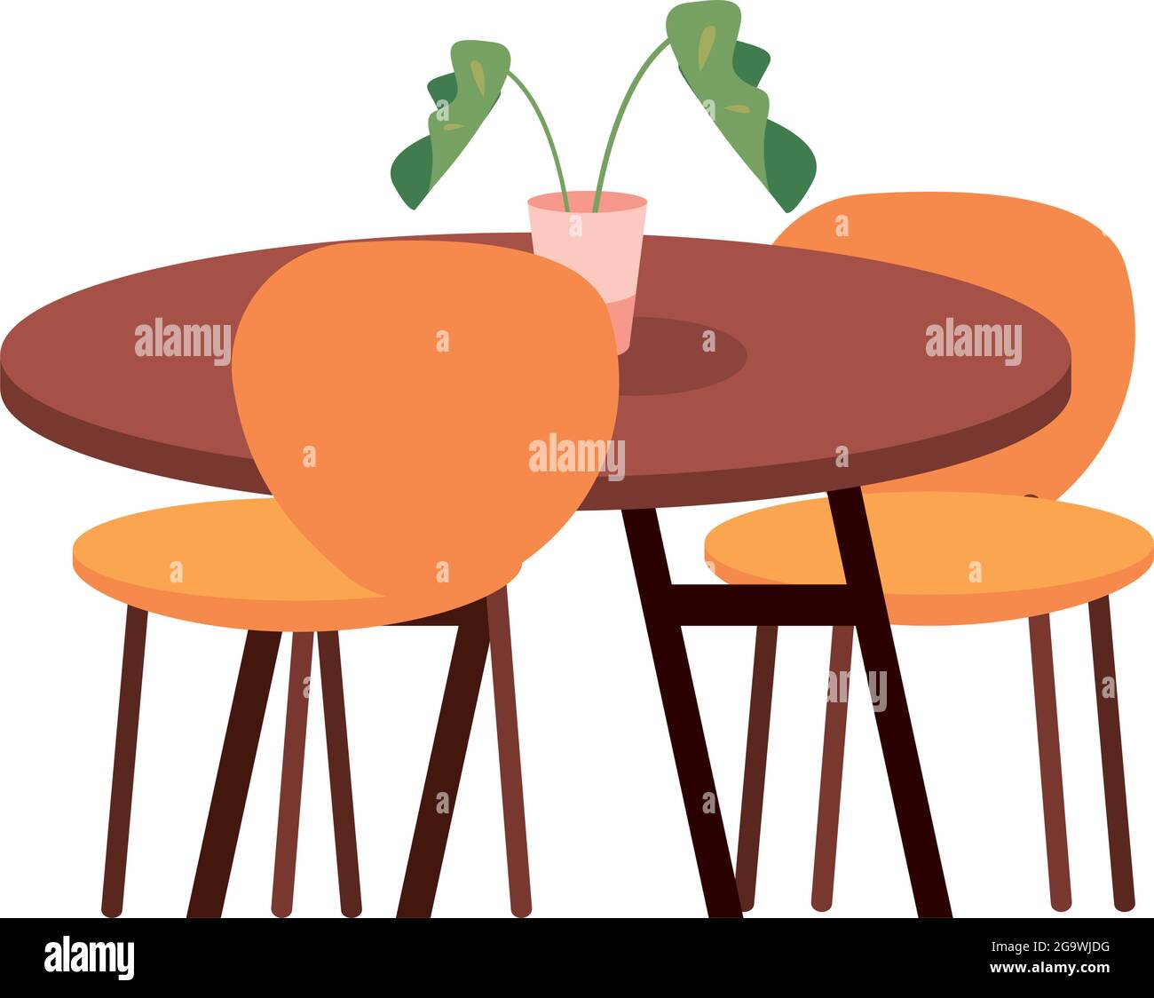 home table with chairs Stock Vector Image & Art - Alamy