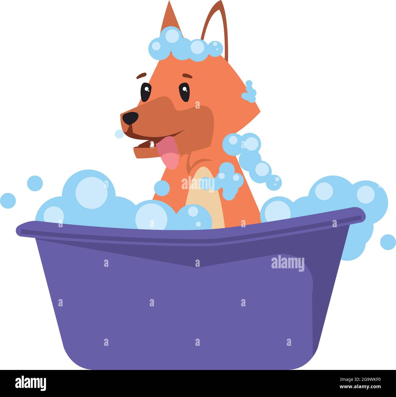 dog cartoon bathing Stock Vector Image & Art Alamy