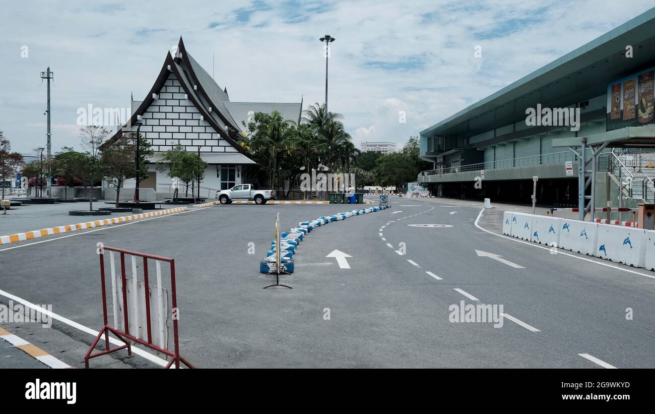 Balihai Pier Area End of Walking Street in South Pattaya Thailand Shut Down Stock Photo