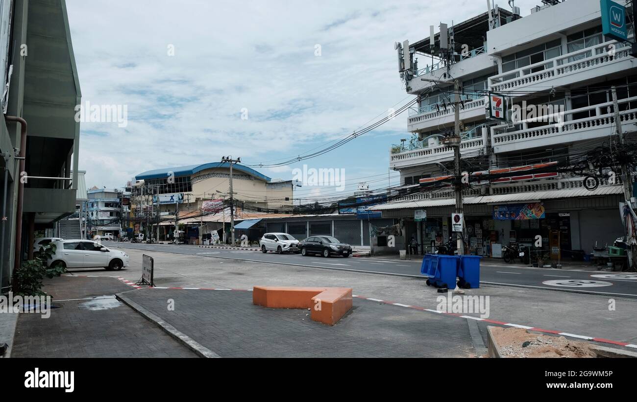 Balihai Pier Area End of Walking Street in South Pattaya Thailand Shut Down Stock Photo