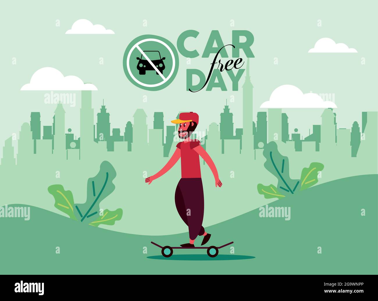 car free day scene Stock Vector Image & Art - Alamy