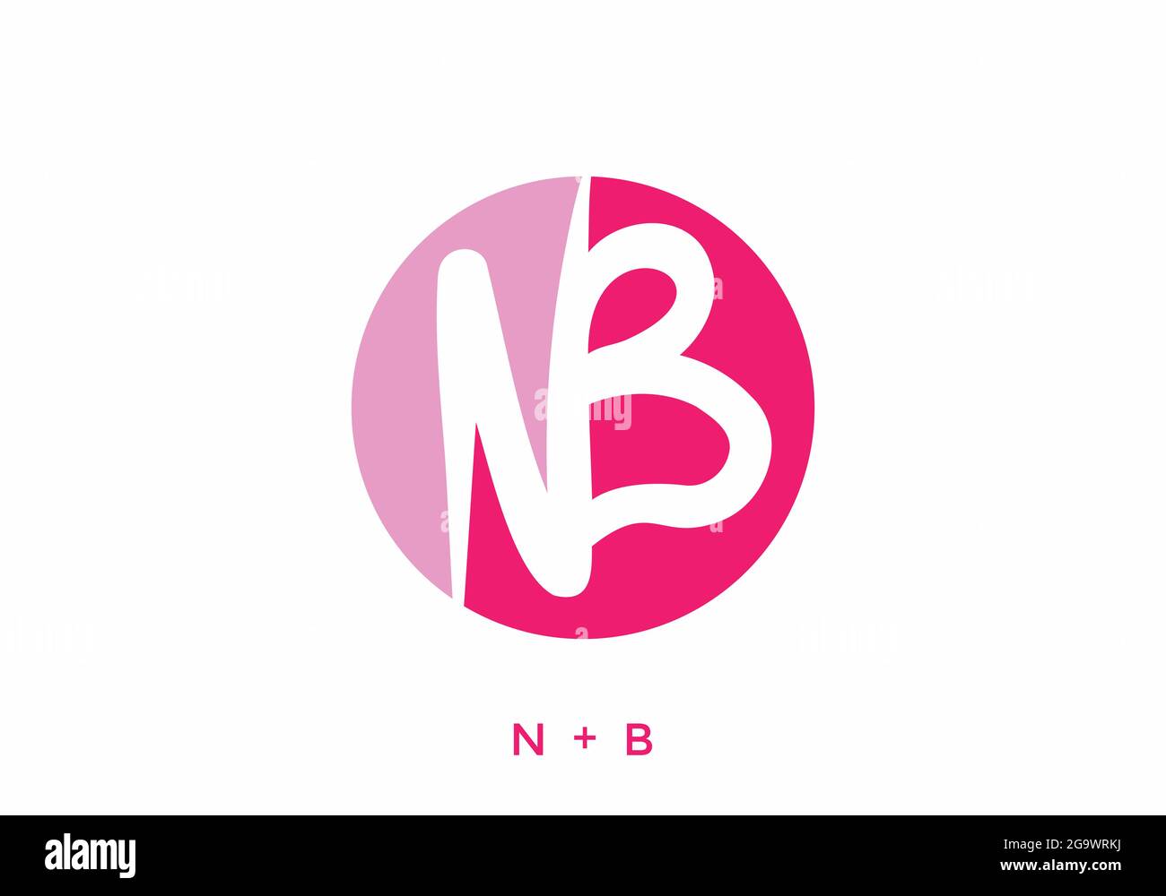 Pink color of NB initial letter design Stock Vector Image & Art - Alamy