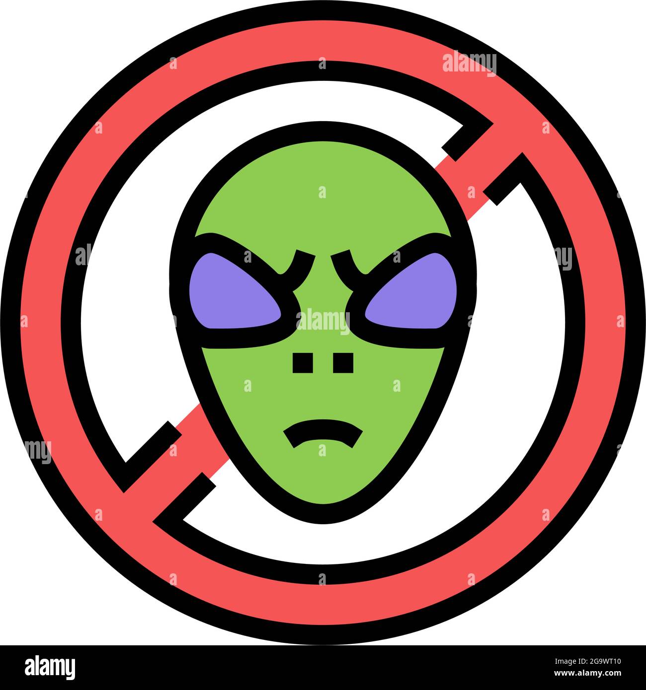ban on aliens color icon vector illustration Stock Vector