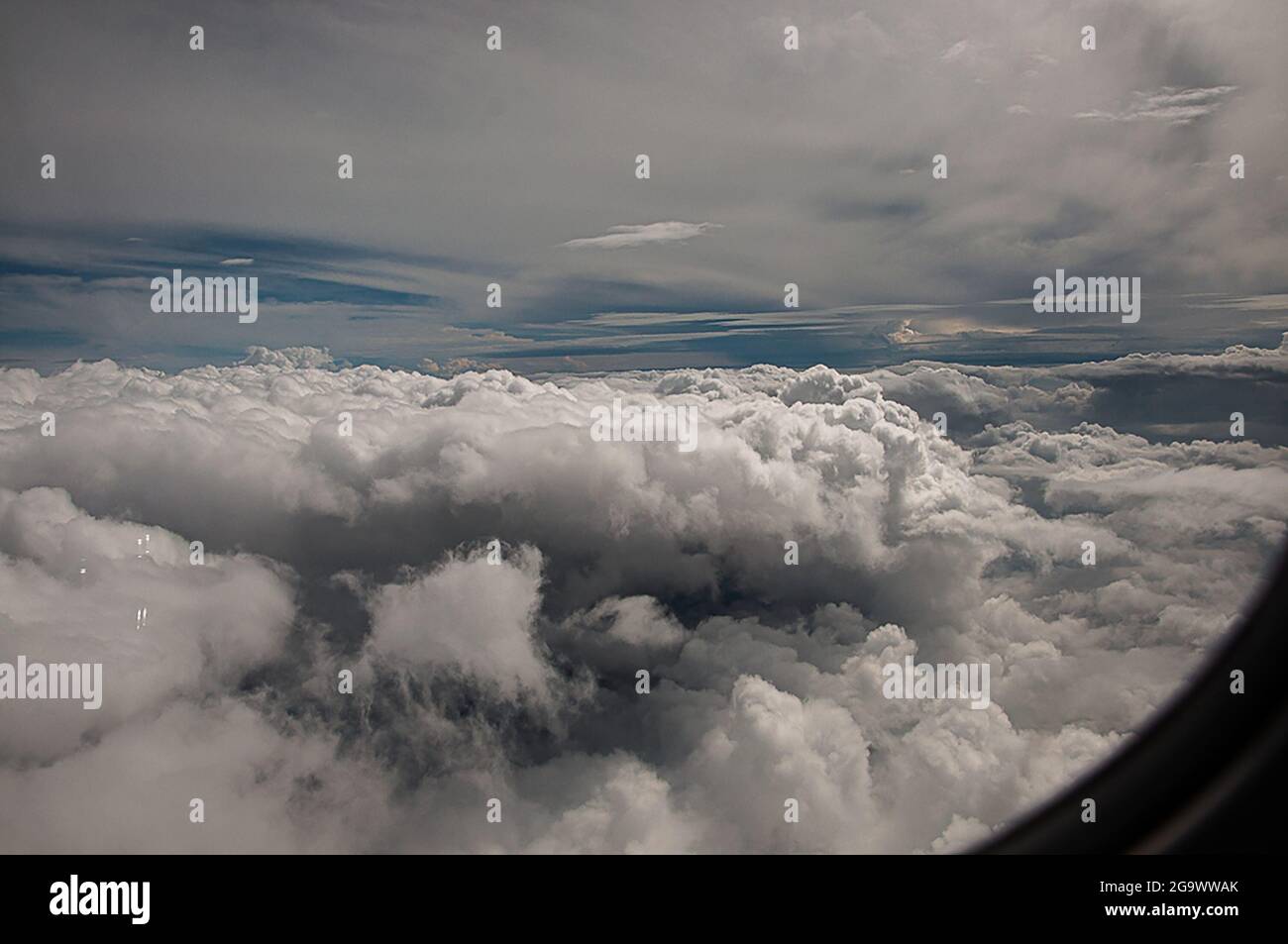 the sky and clouds view from the airplane Stock Photo
