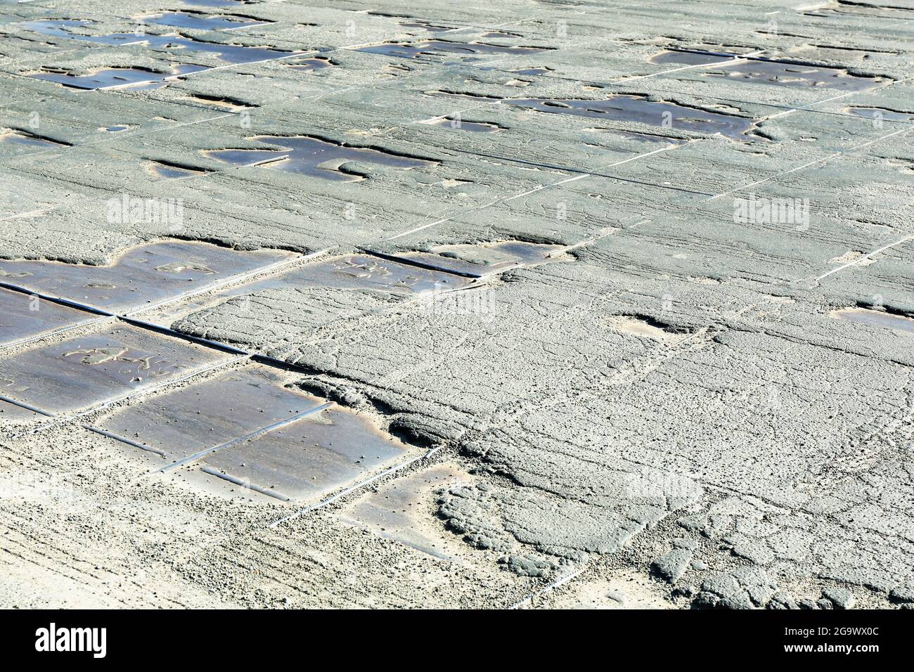 Very bad quality road with potholes Stock Photo Alamy