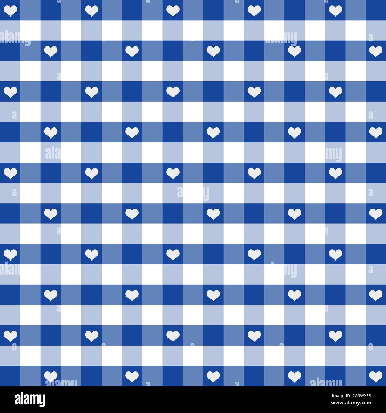 Hearts and gingham seamless pattern, vector includes pattern swatch that  will seamlessly fill any shape, navy blue check, background Stock Vector  Image & Art - Alamy