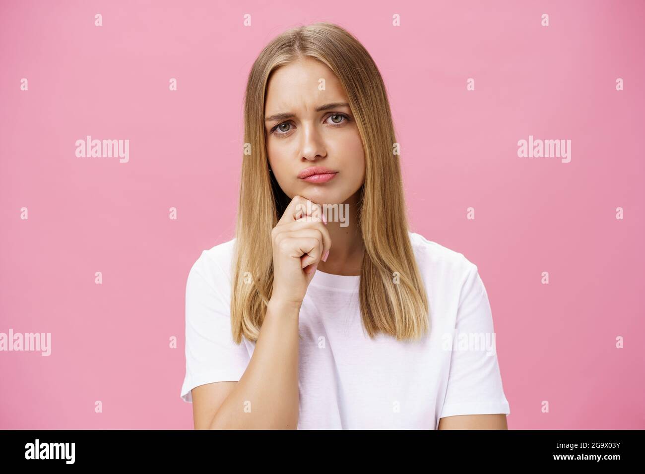 Girl facing problem thinking being hesitant while making decision ...