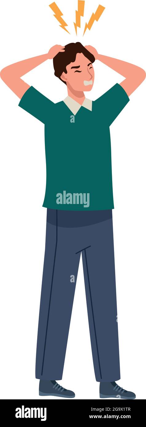 Patient man with headache Stock Vector Image & Art - Alamy