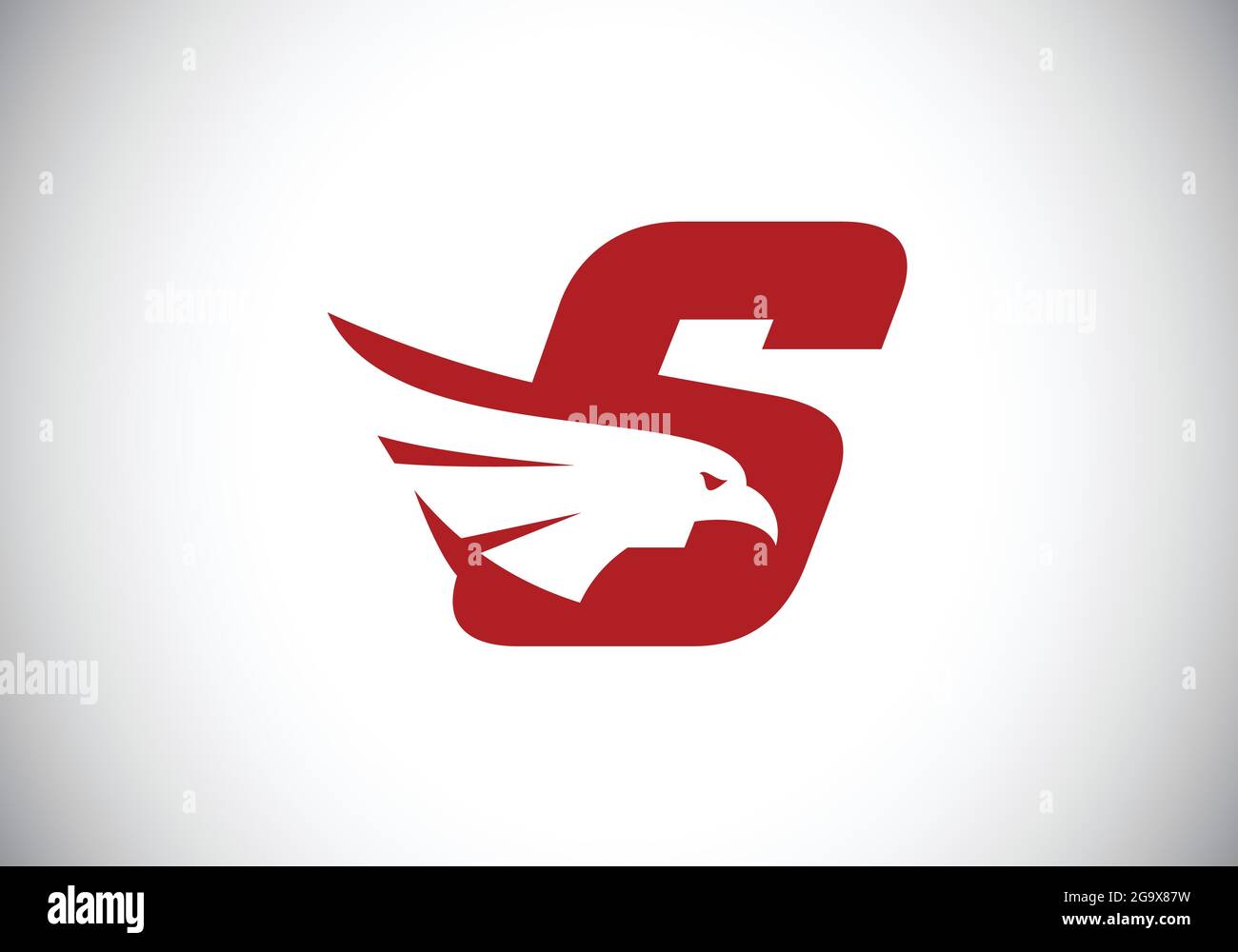 Initial S monogram letter alphabet with Eagle head negative space ...