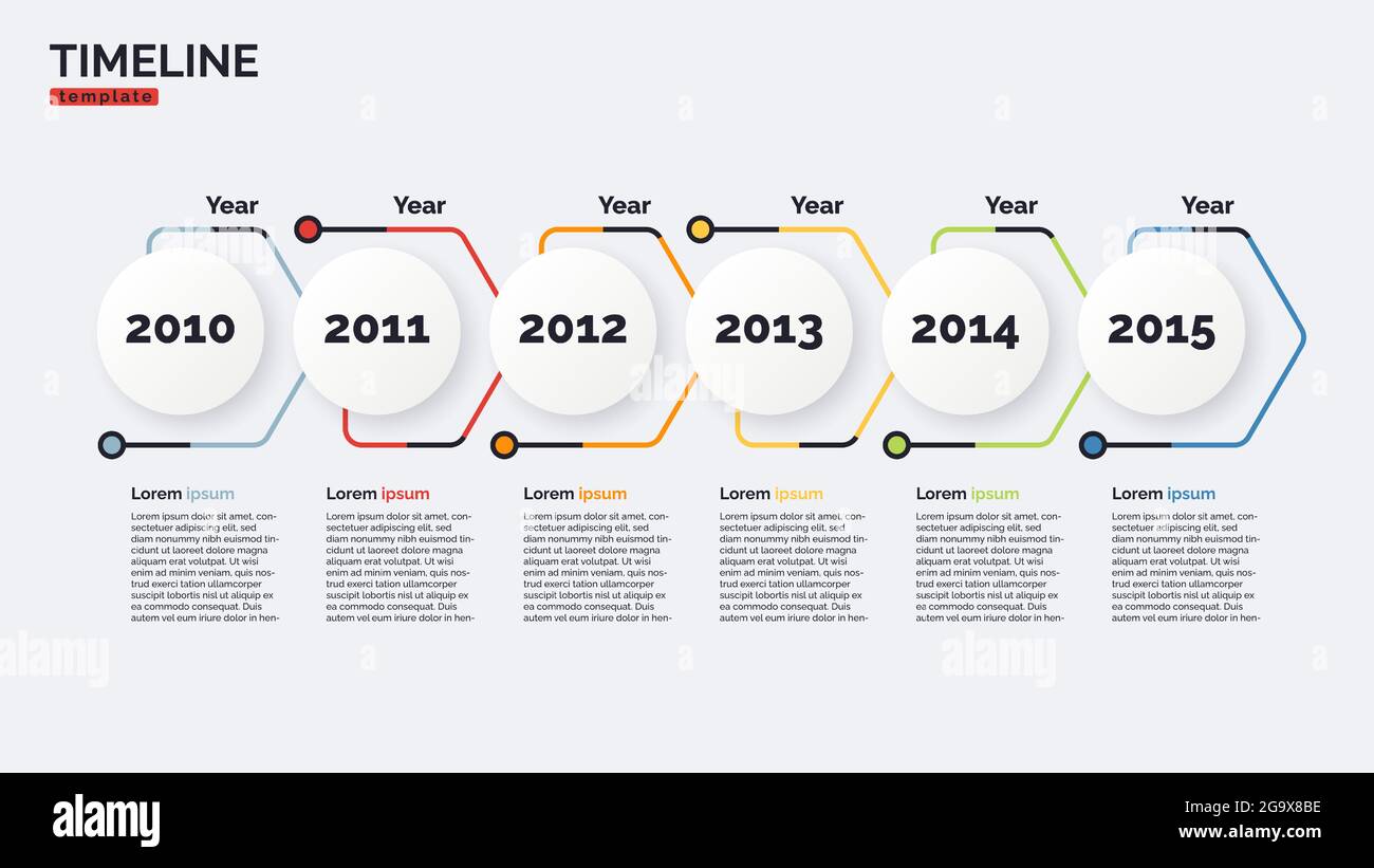 Vector timeline minimal infographic concept template with six periods ...