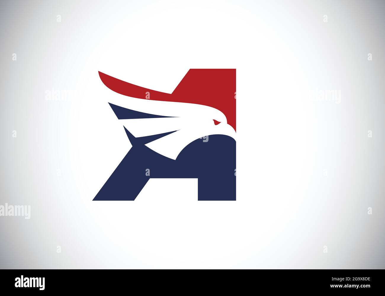 Initial A monogram letter alphabet with Eagle head negative space ...