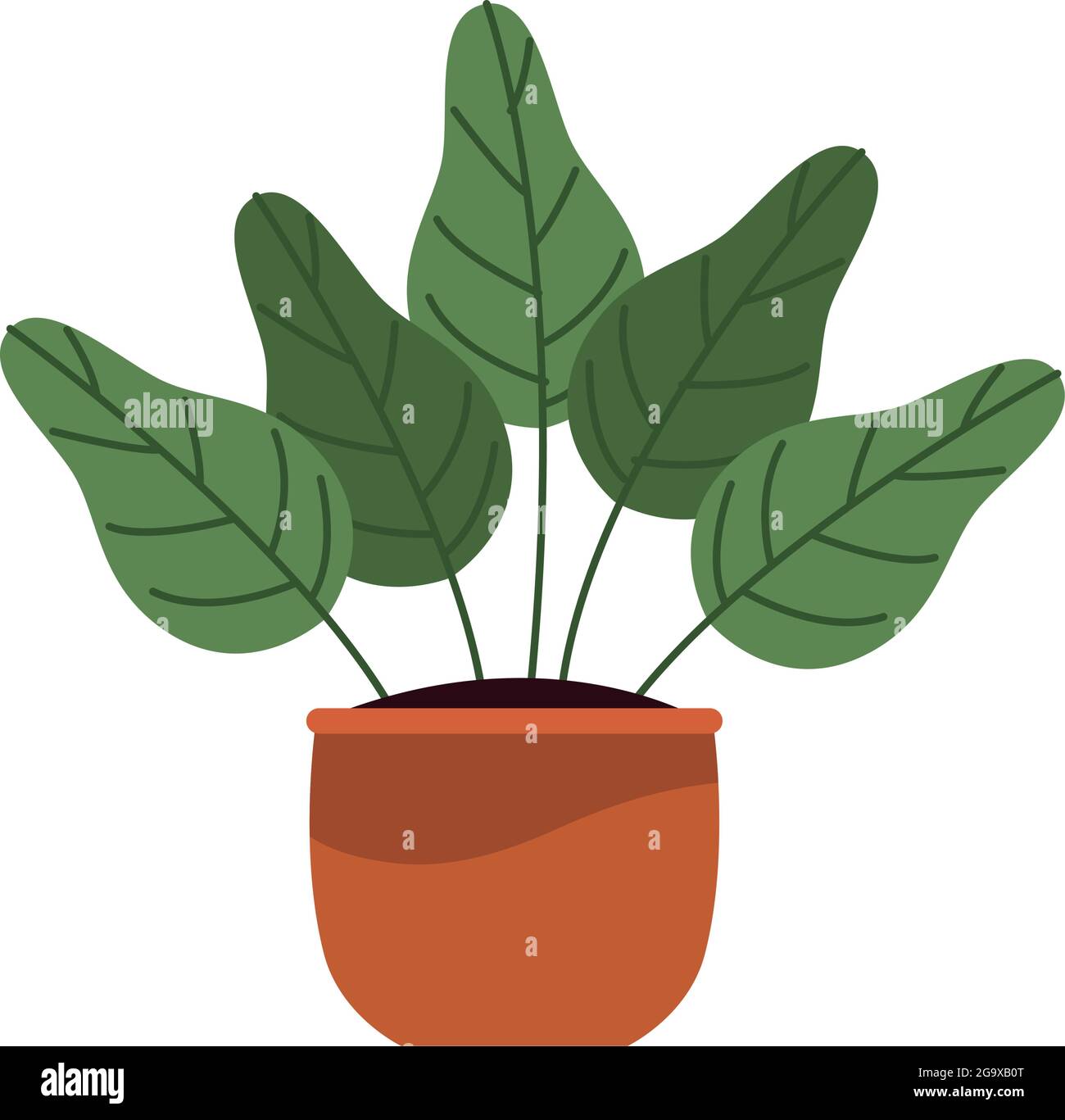 houseplant in orange pot Stock Vector Image & Art - Alamy