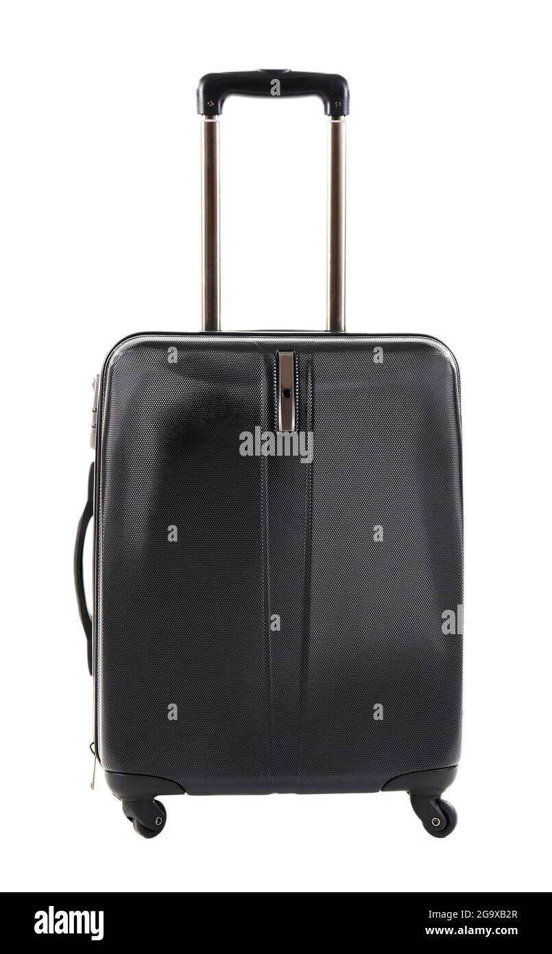 Black suitcase isolated on white Stock Photo Alamy