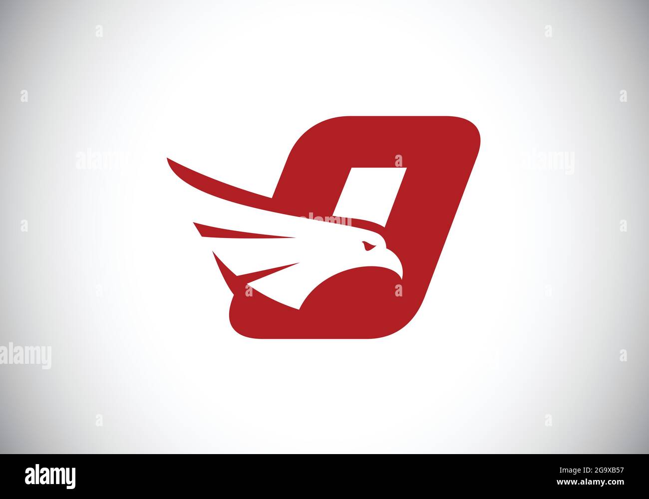 Initial O monogram letter alphabet with Eagle head negative space ...