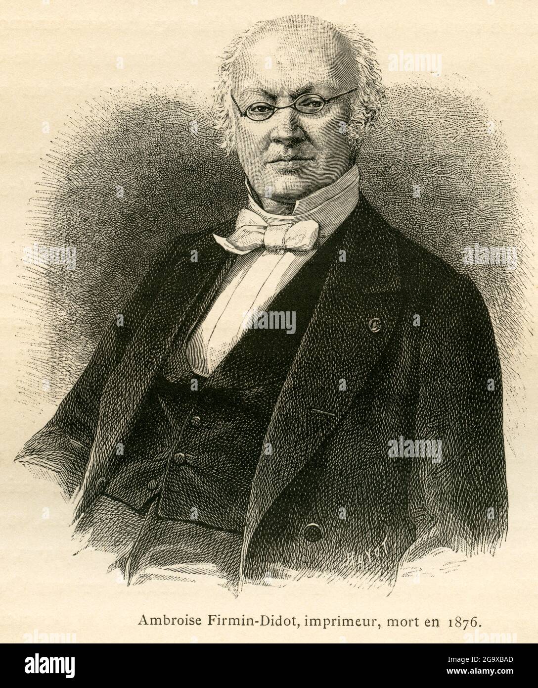 Ambroise Firmin-Didot, pulisher, printer and collector of art, portrait, image from : ' L'Ancienne France, ARTIST'S COPYRIGHT HAS NOT TO BE CLEARED Stock Photo