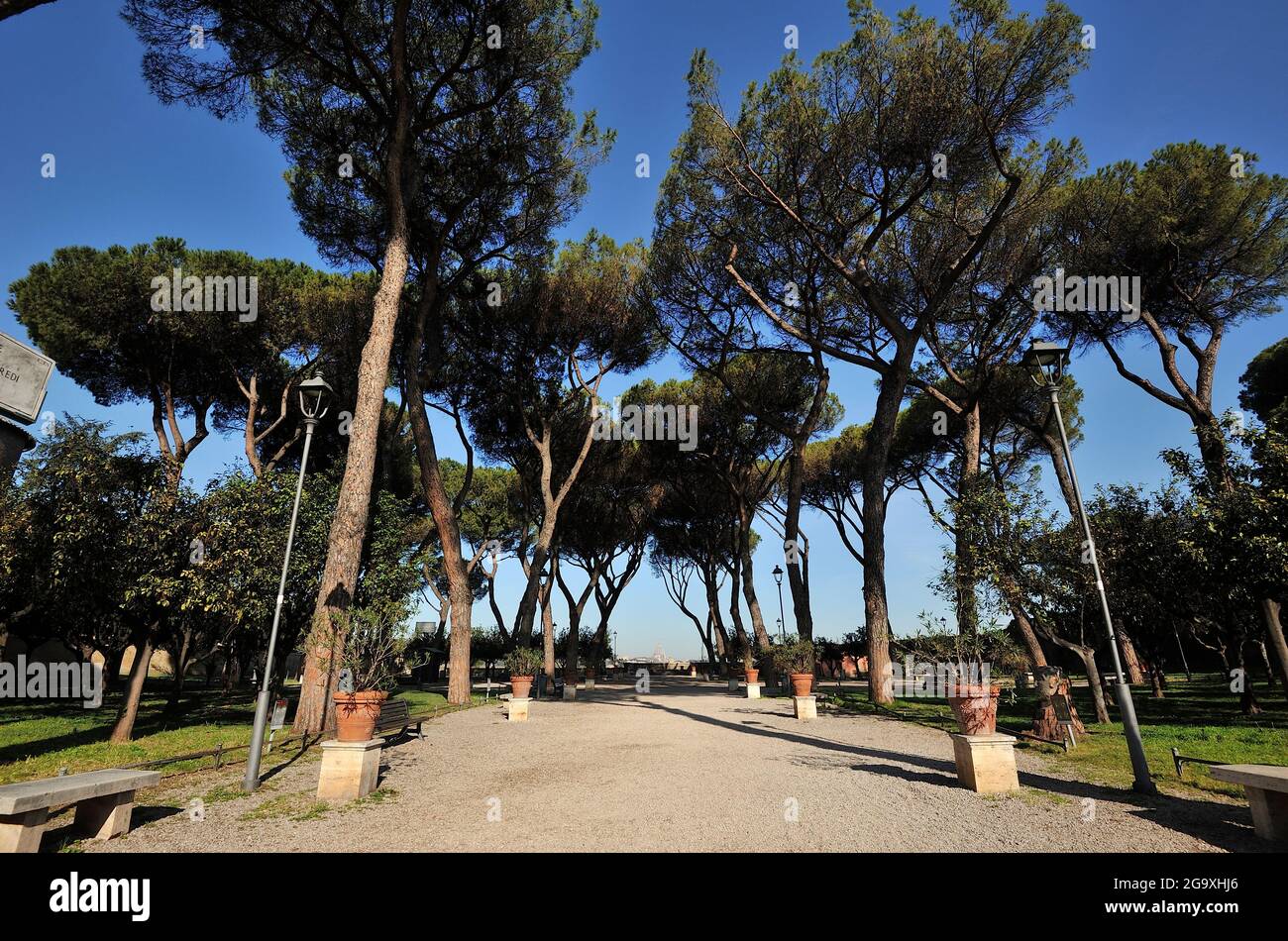 italy, rome, aventine hill (aventino), giardino degli aranci, gardens Stock Photo