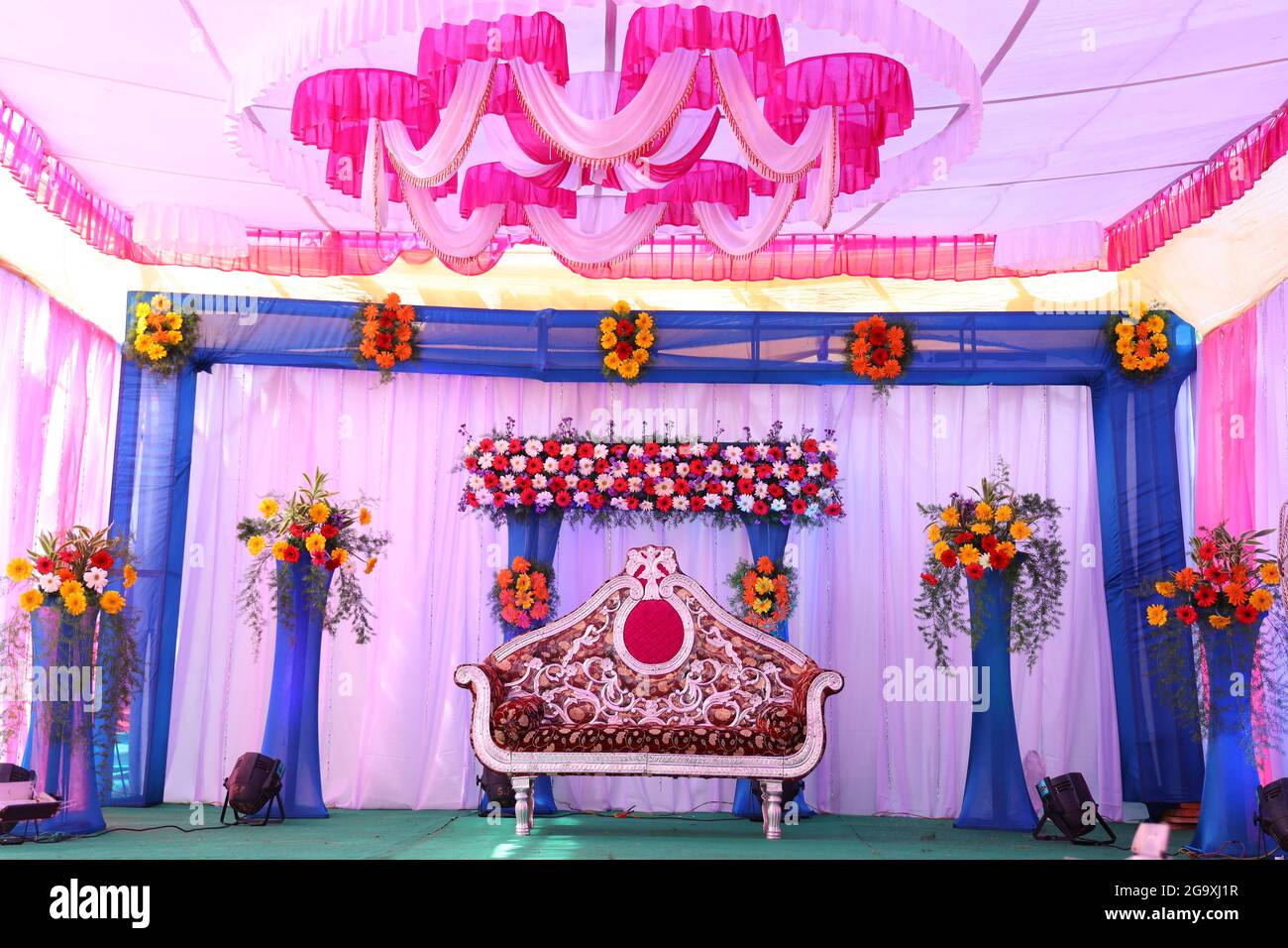 Shot of Flower decoration stage Stock Photo