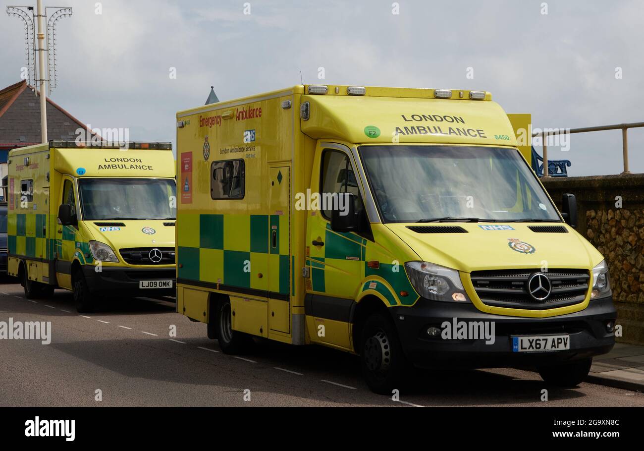 Two London ambulances Stock Photo Alamy