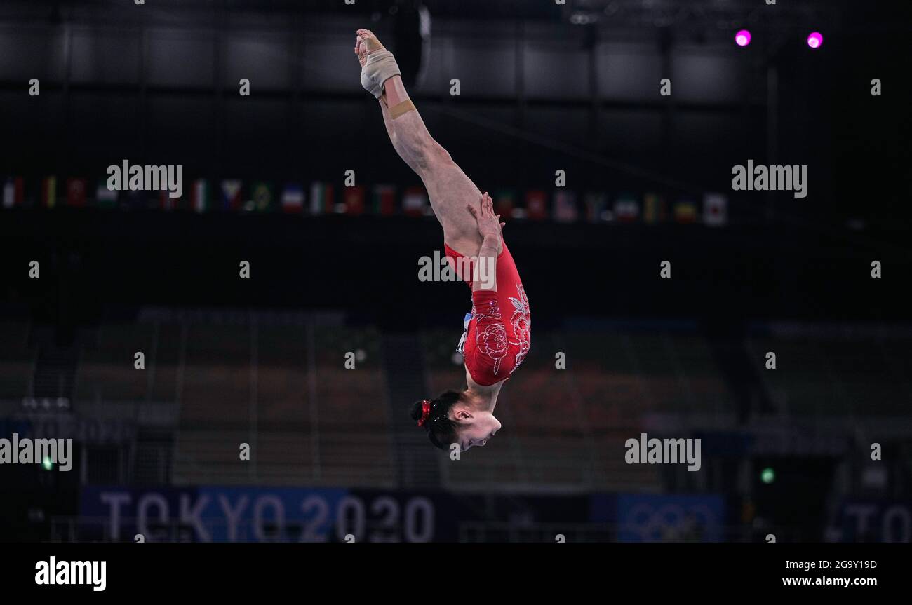 July 25, 2021: Jin Zhang of China during women's artistic gymnastics ...