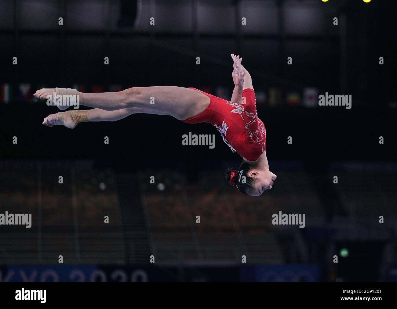 July 25, 2021: Yushan Ou Of China During Women's Artistic Gymnastics 