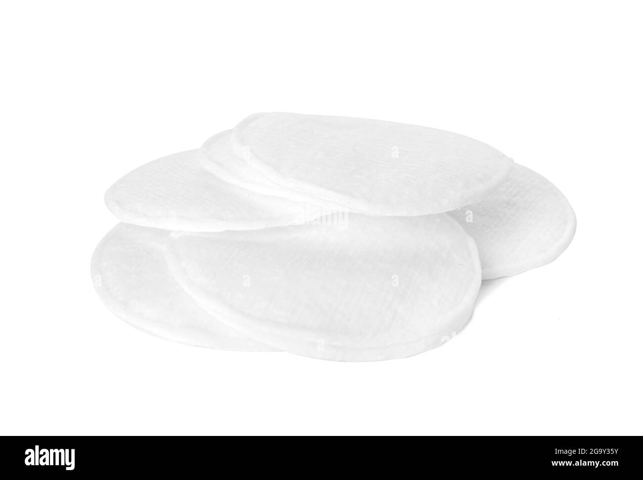 Cotton pads on white background Stock Photo