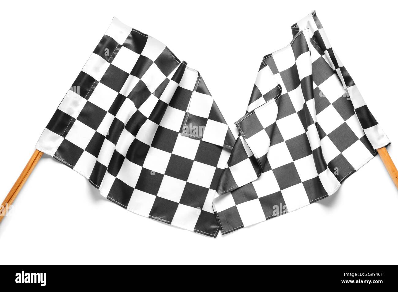 Racing flags on white background Stock Photo Alamy