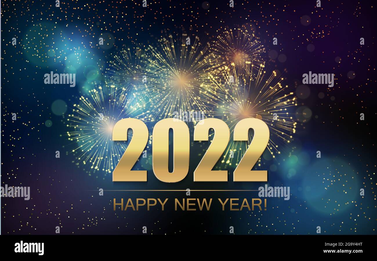 2022 New Year Abstract background with fireworks. Vector Stock Vector ...